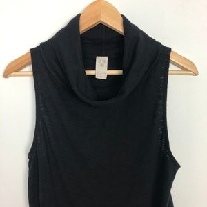 Free People Black Sleeveless Cowl Neck Top Size S